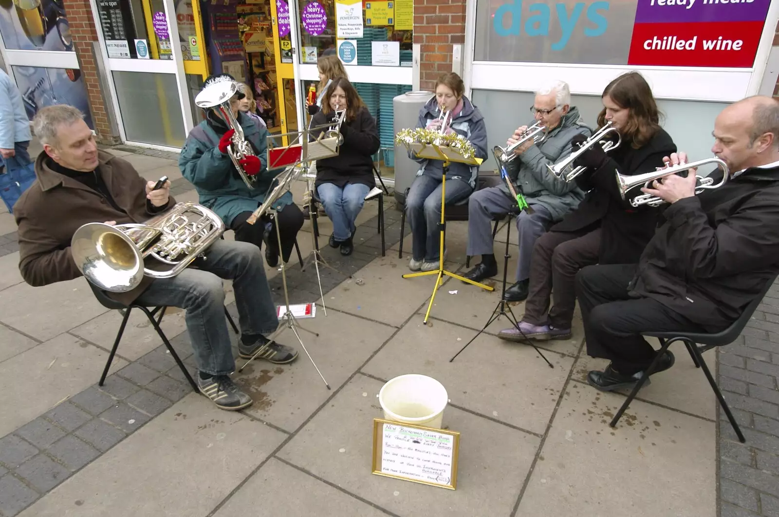 The New Buckenham Silver Band plays at Somerfield, from Post-modern Alienation: Bleak House, a Diss Miscellany, Norfolk - 3rd December 2005