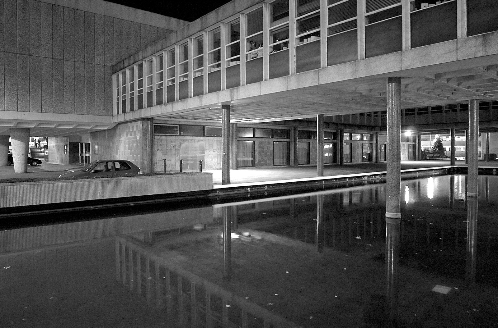 Stark 60s concrete in black and white from Uni: A Polytechnic Reunion, Plymouth, Devon - 17th December 2005