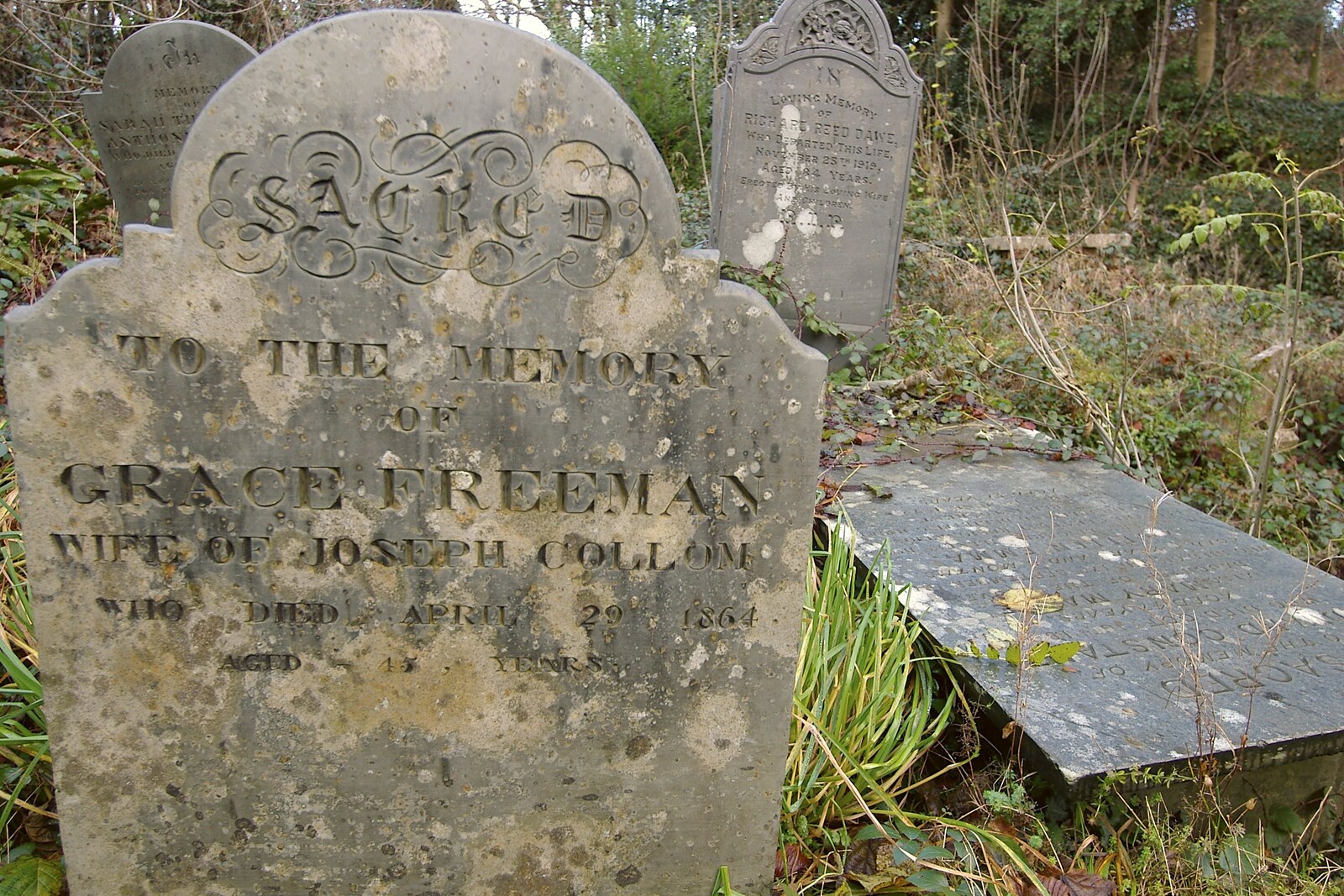 Gravestones in the garden from A Wander Around Hoo Meavy and Burrator, Dartmoor, Devon - 18th December 2005