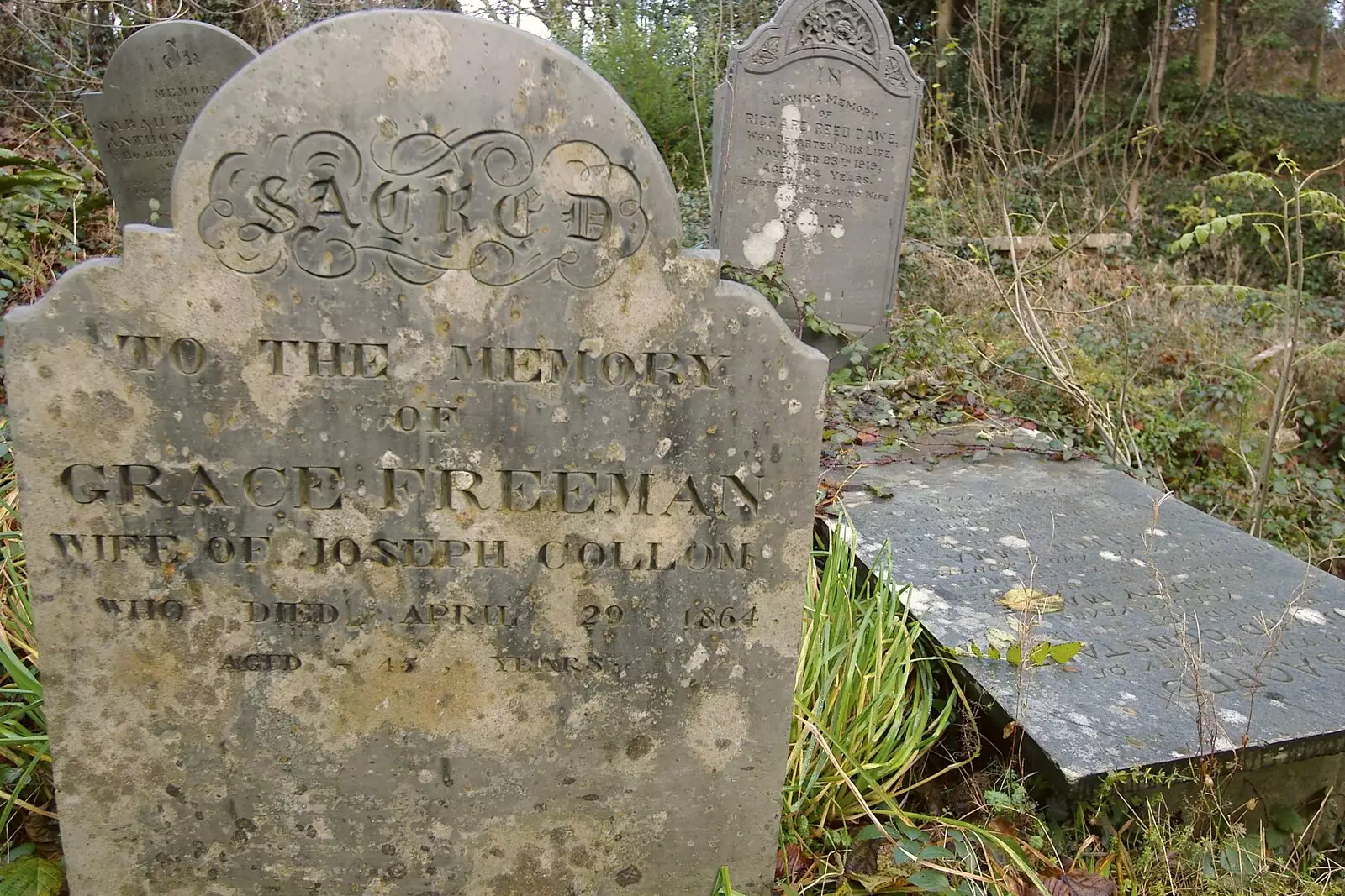 Gravestones in the garden, from A Wander Around Hoo Meavy and Burrator, Dartmoor, Devon - 18th December 2005