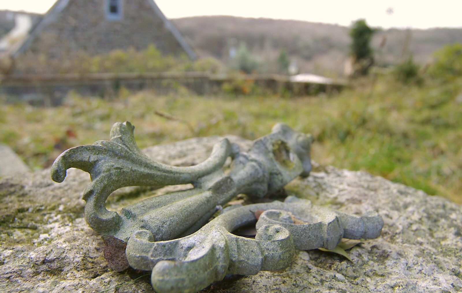 Broken stonework on a grave from A Wander Around Hoo Meavy and Burrator, Dartmoor, Devon - 18th December 2005