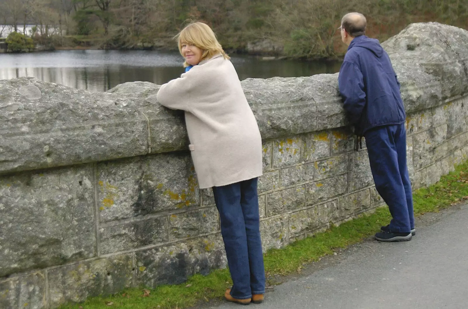 On the dam at Burrator Resevoir, from A Wander Around Hoo Meavy and Burrator, Dartmoor, Devon - 18th December 2005