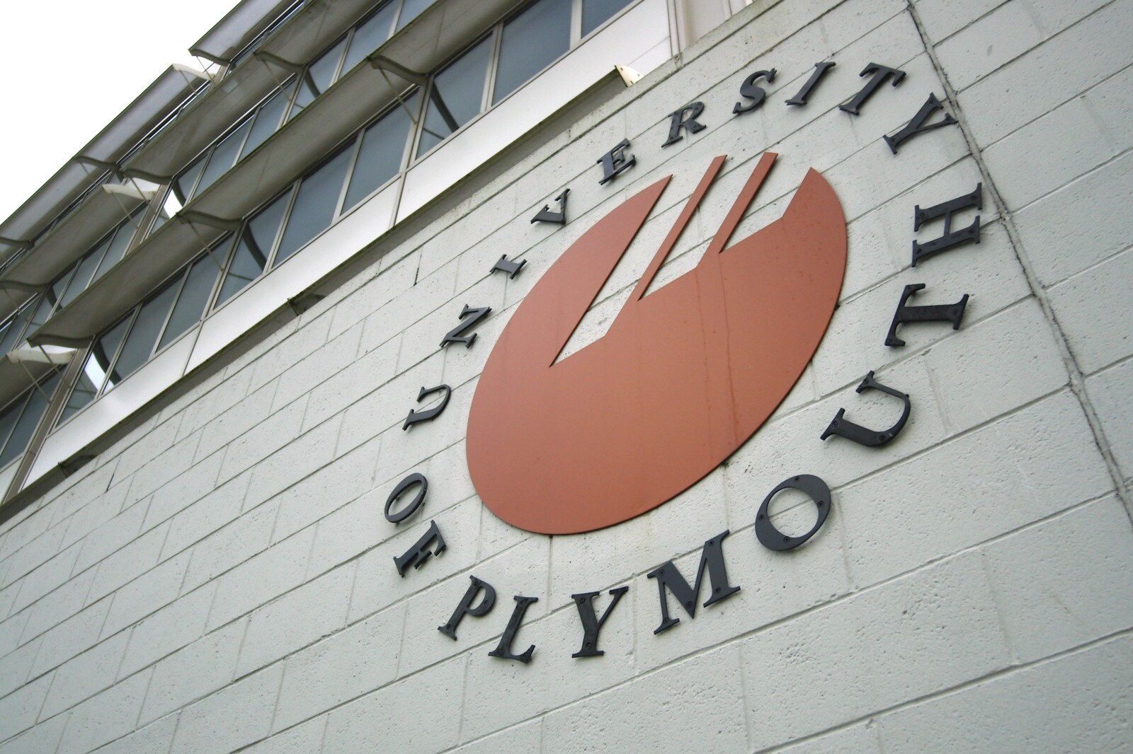The University of Plymouth logo on the GTB wall from Uni: A Wander Around the Campus, Plymouth, Devon - 18th December 2005