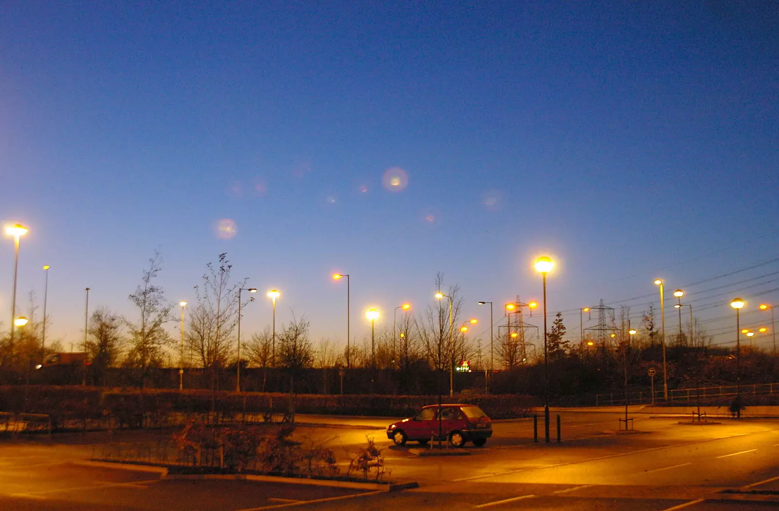 Sodium lights over a deserted B&Q car park, from Pre-Christmas Roundup: Wigs, Beers and Kebabs, Diss, Norfolk - 24th December 2005