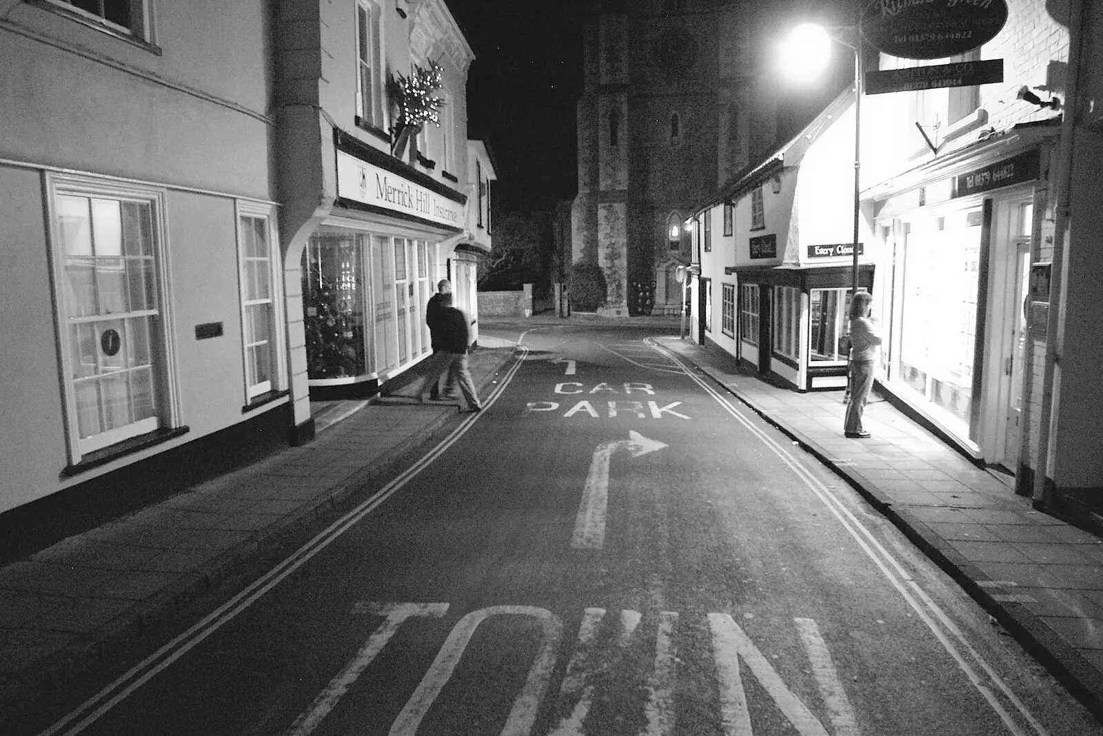 The gang in Diss, near the church, from Pre-Christmas Roundup: Wigs, Beers and Kebabs, Diss, Norfolk - 24th December 2005