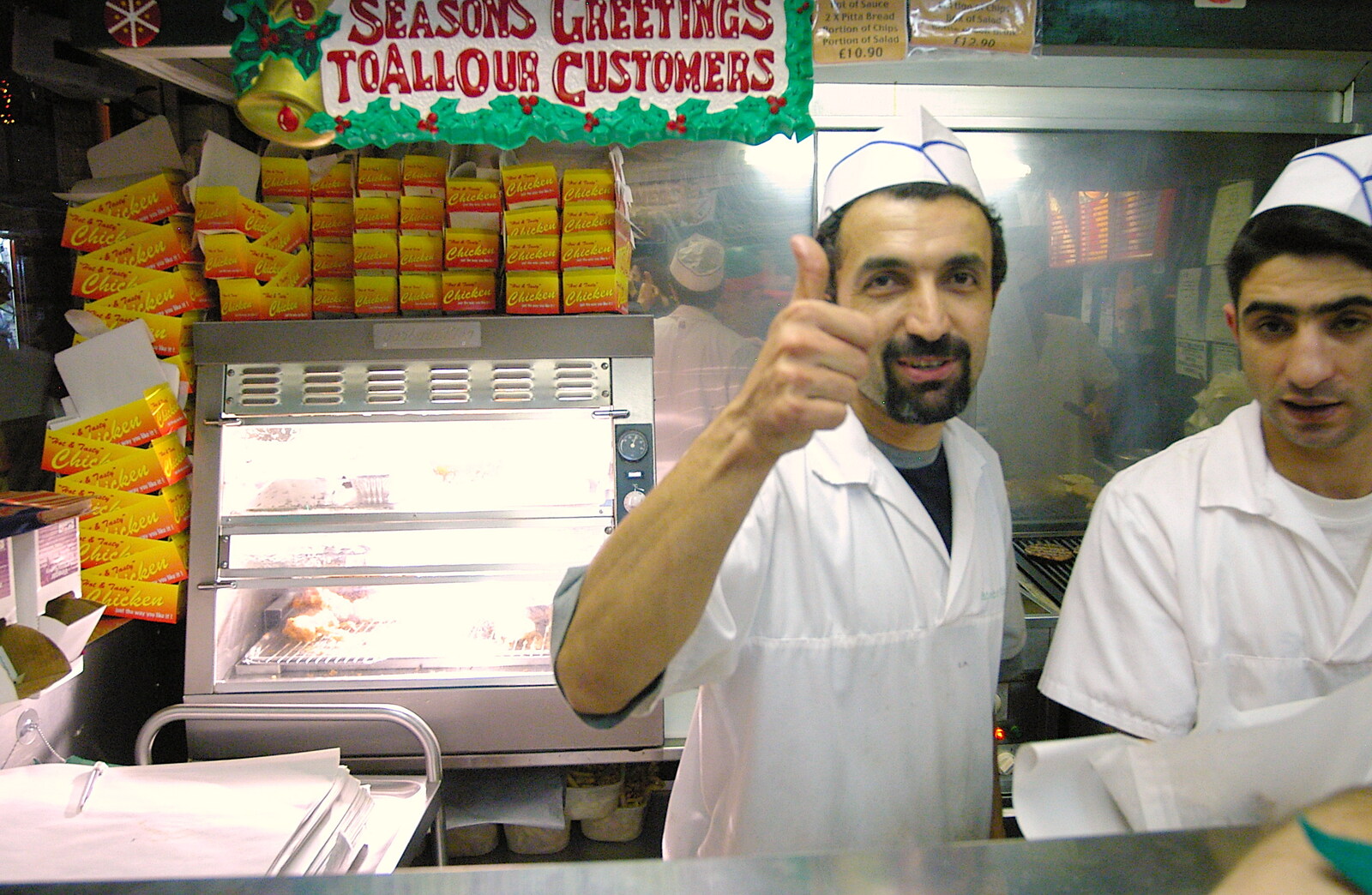 The crew of the kebab shop from Pre-Christmas Roundup: Wigs, Beers and Kebabs, Diss, Norfolk - 24th December 2005