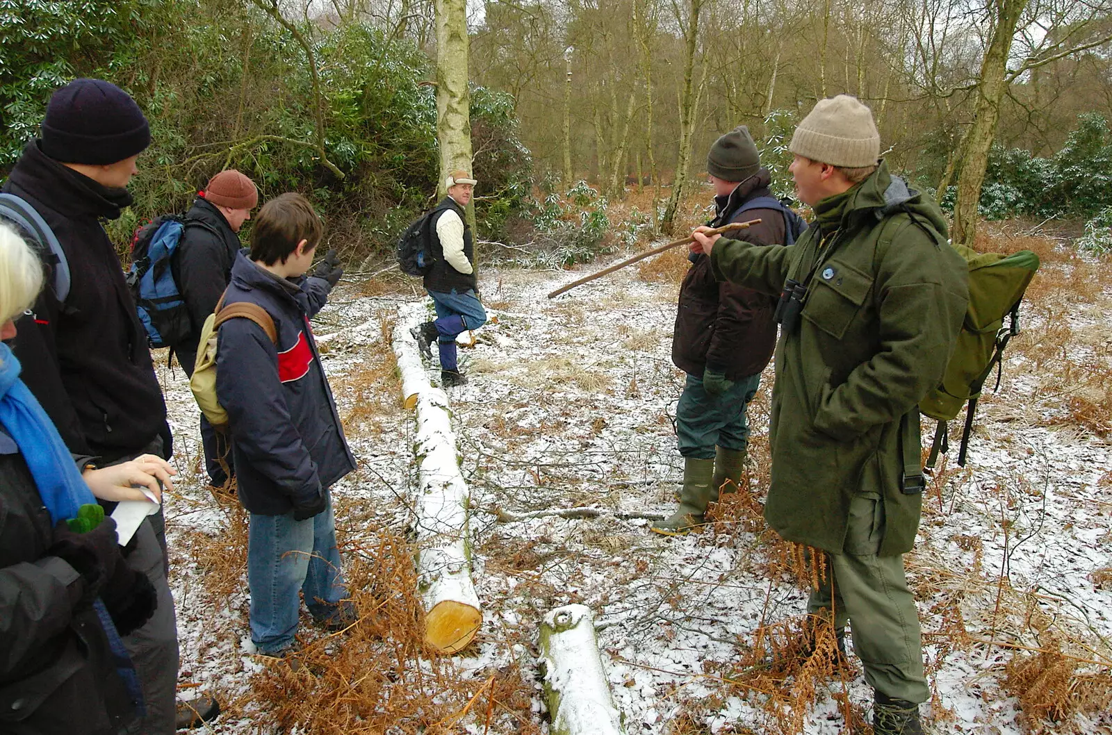 The tracks of a fox are pointed out, from Walk Like a Shadow: A Day With Ray Mears, Ashdown Forest, East Sussex - 29th December 2005