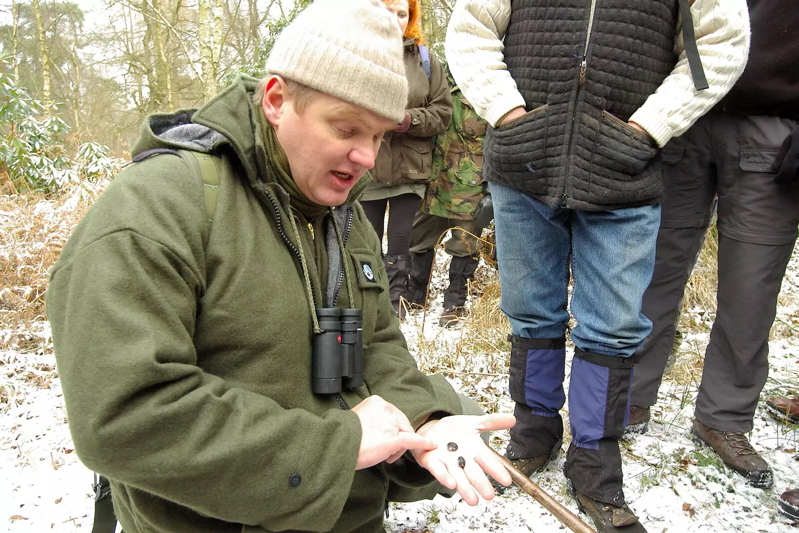 Ray explains the differences between deer droppings, from Walk Like a Shadow: A Day With Ray Mears, Ashdown Forest, East Sussex - 29th December 2005