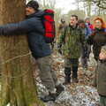 We are encouraged to get in touch with trees, Walk Like a Shadow: A Day With Ray Mears, Ashdown Forest, East Sussex - 29th December 2005