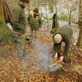 The Woodlore team's fire is going, Walk Like a Shadow: A Day With Ray Mears, Ashdown Forest, East Sussex - 29th December 2005