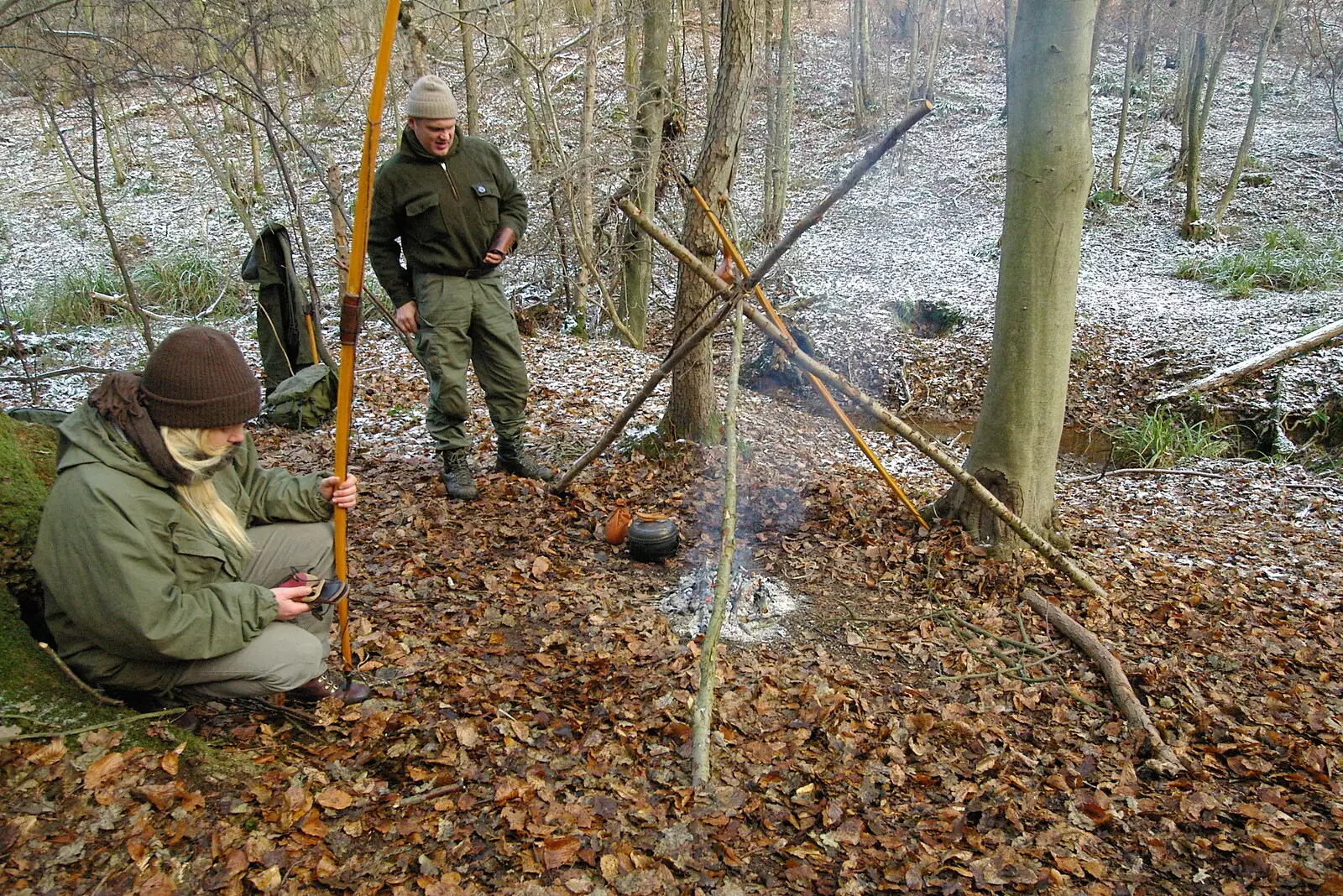 Ray and his group's camp, from Walk Like a Shadow: A Day With Ray Mears, Ashdown Forest, East Sussex - 29th December 2005