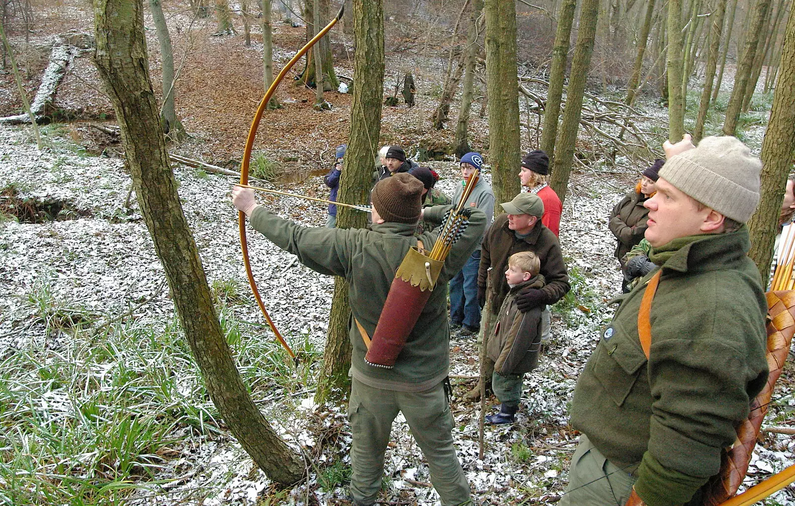 Some archery occurs, from Walk Like a Shadow: A Day With Ray Mears, Ashdown Forest, East Sussex - 29th December 2005