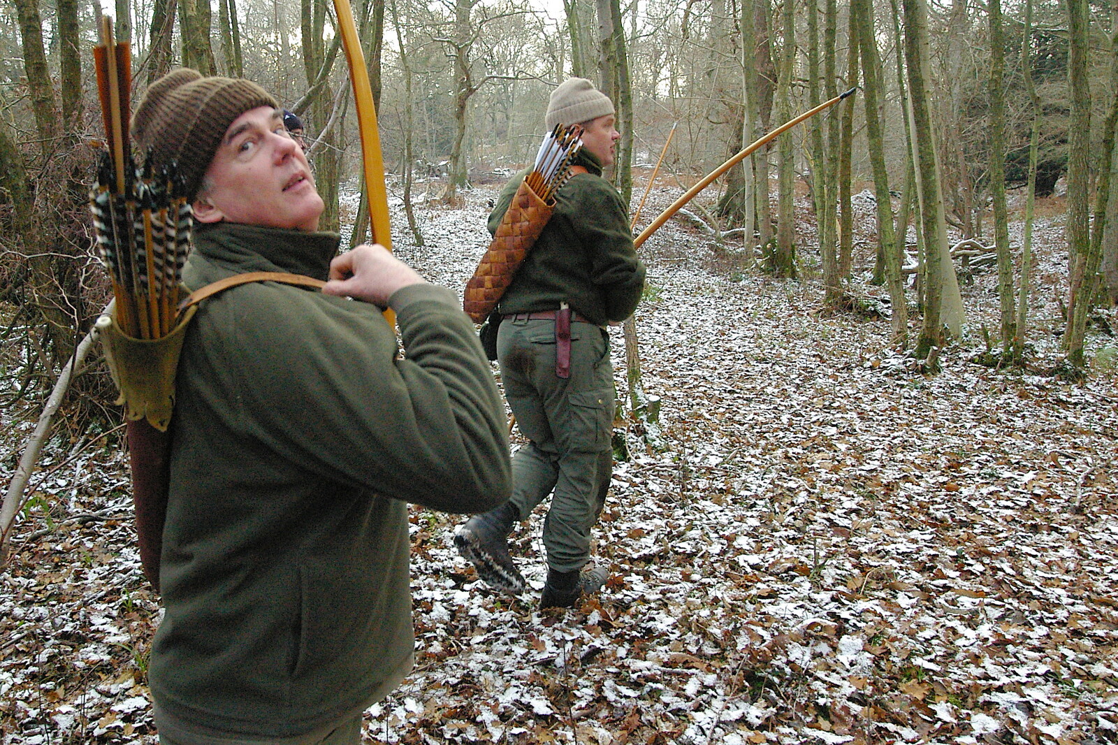 Ray and Chris do a bit of 'roving archery' from Walk Like a Shadow: A Day With Ray Mears, Ashdown Forest, East Sussex - 29th December 2005