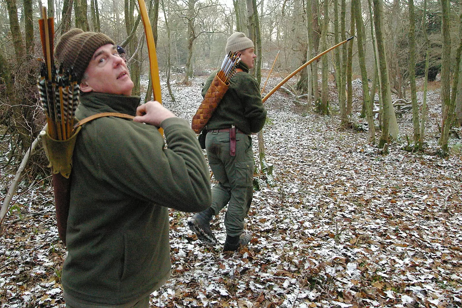 Ray and Chris do a bit of 'roving archery', from Walk Like a Shadow: A Day With Ray Mears, Ashdown Forest, East Sussex - 29th December 2005