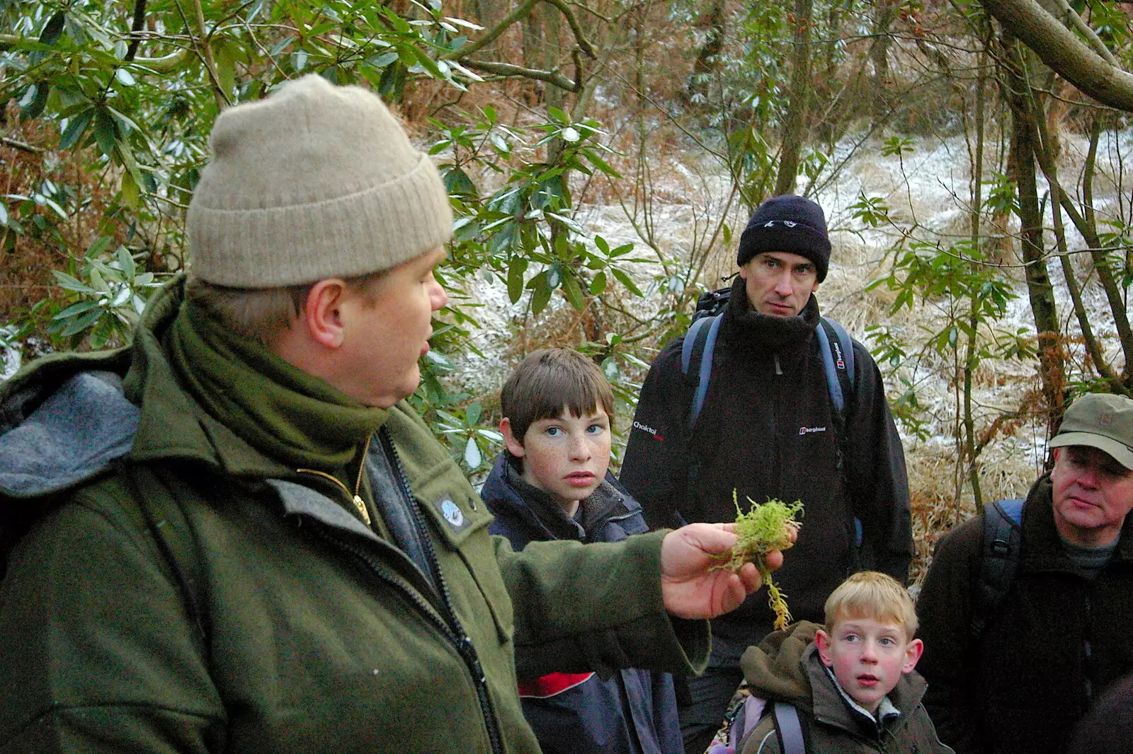 The uses of sphagnum moss are explained, from Walk Like a Shadow: A Day With Ray Mears, Ashdown Forest, East Sussex - 29th December 2005