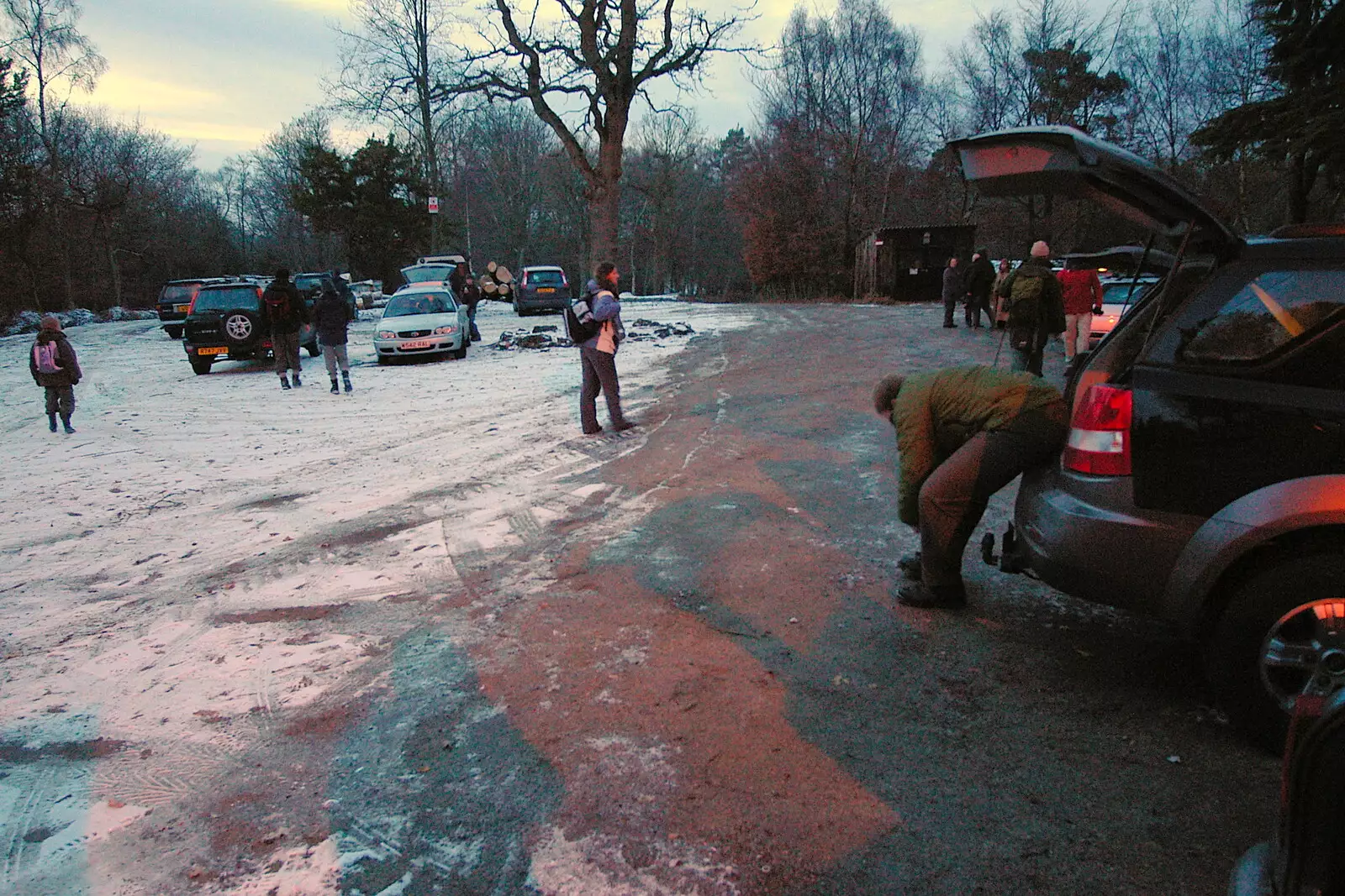 Back at the car park, from Walk Like a Shadow: A Day With Ray Mears, Ashdown Forest, East Sussex - 29th December 2005