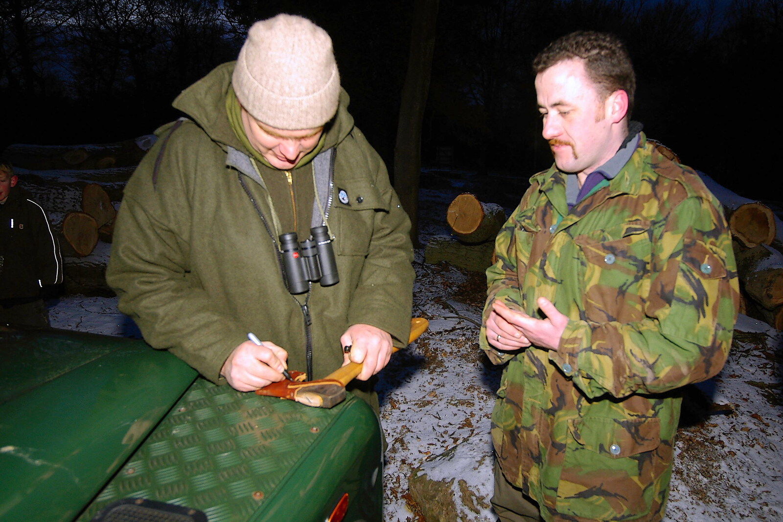 Ray signs an axe from Walk Like a Shadow: A Day With Ray Mears, Ashdown Forest, East Sussex - 29th December 2005