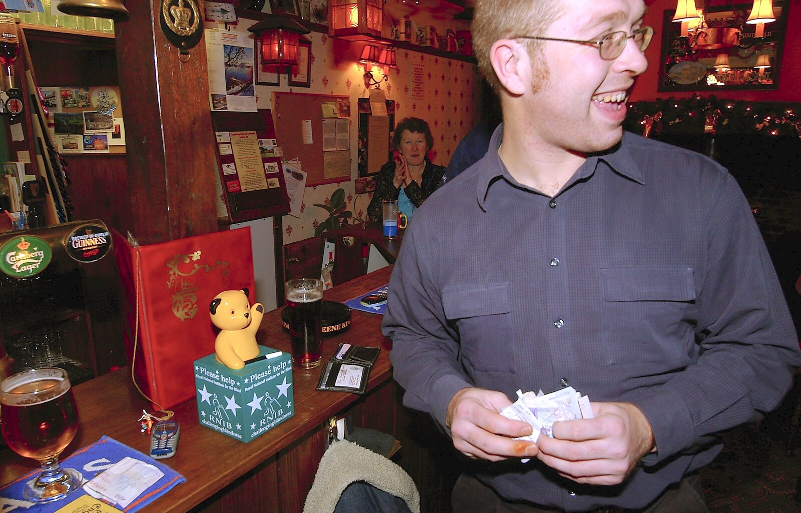 Marc's got a wad of cash from New Year's Eve and Day, Thorndon and Thornham, Suffolk - 1st January 2006