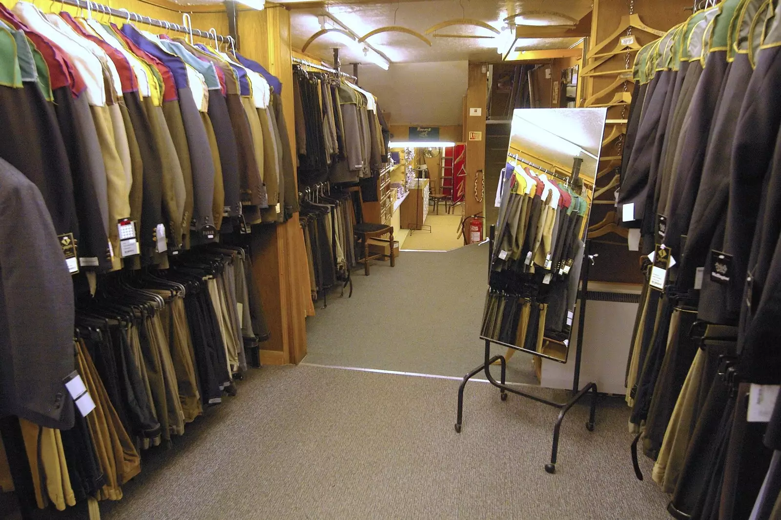 Racks of suits, and a fitting mirror, from A Portrait of Hopgoods: Gentlemen's Outfitters, Diss, Norfolk - 4th January 2006