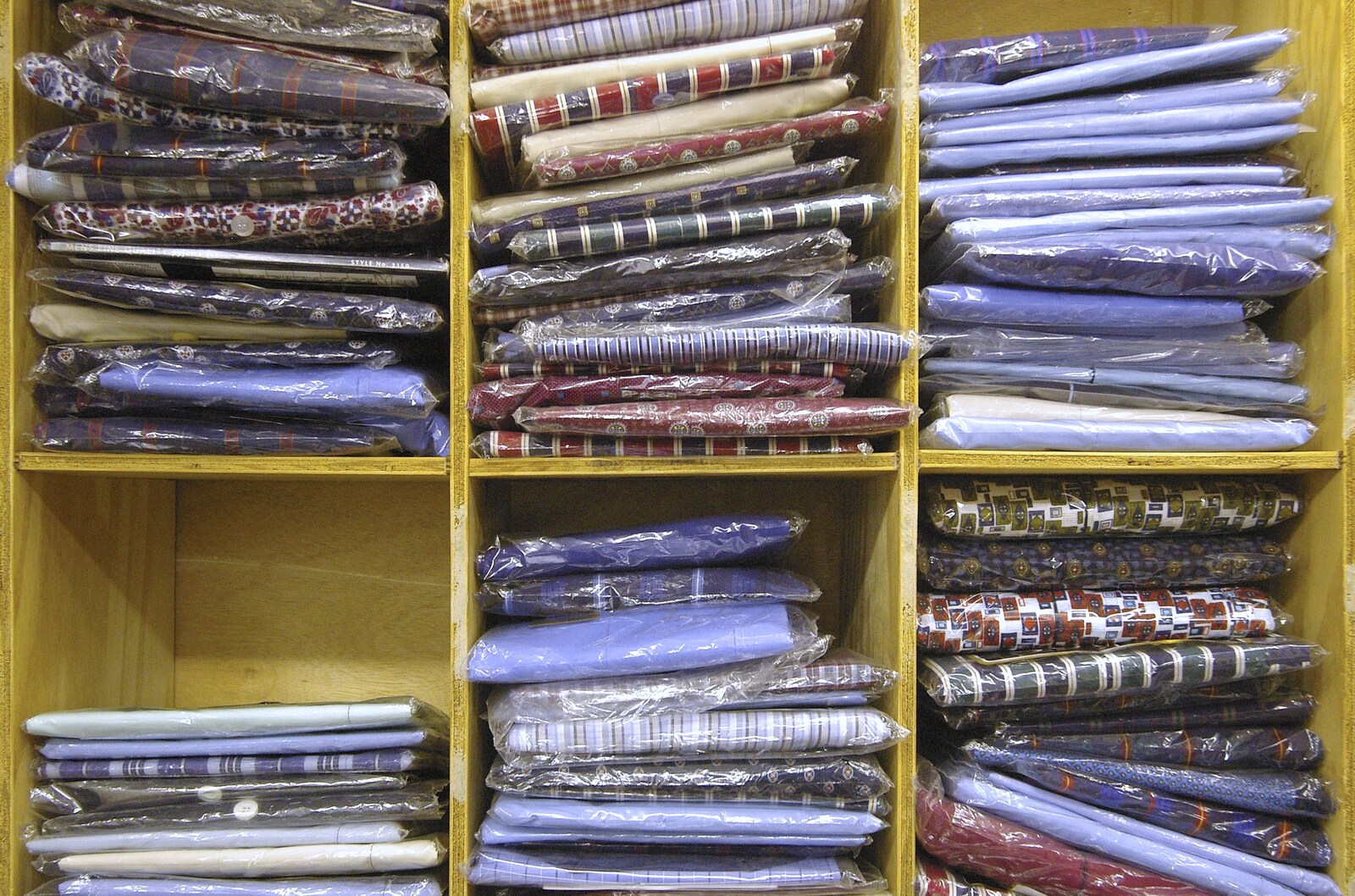 Stacks of shirts from A Portrait of Hopgoods: Gentlemen's Outfitters, Diss, Norfolk - 4th January 2006