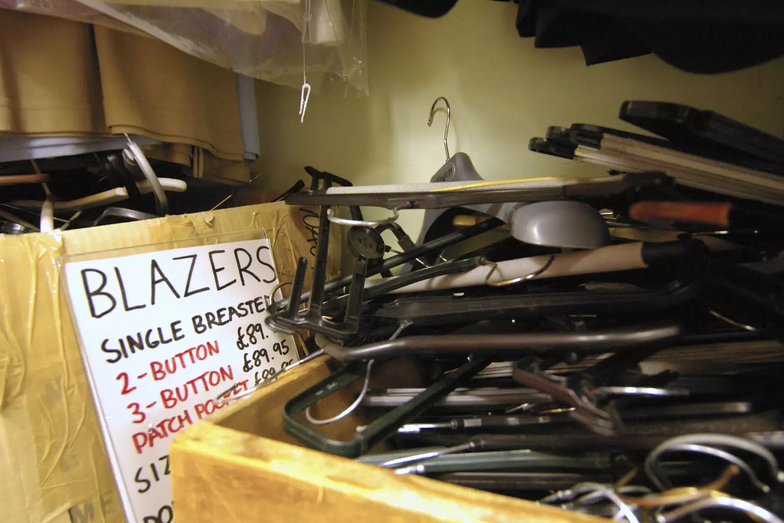 A box of coat hangers, and a price list, from A Portrait of Hopgoods: Gentlemen's Outfitters, Diss, Norfolk - 4th January 2006