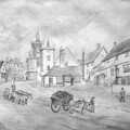 An 1860s-ish sketch of Diss's market place, A Portrait of Hopgoods: Gentlemen's Outfitters, Diss, Norfolk - 4th January 2006