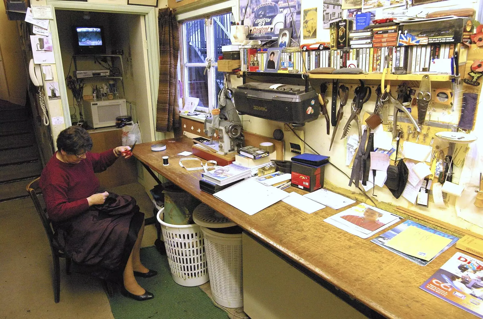 Some repairing is done, from A Portrait of Hopgoods: Gentlemen's Outfitters, Diss, Norfolk - 4th January 2006