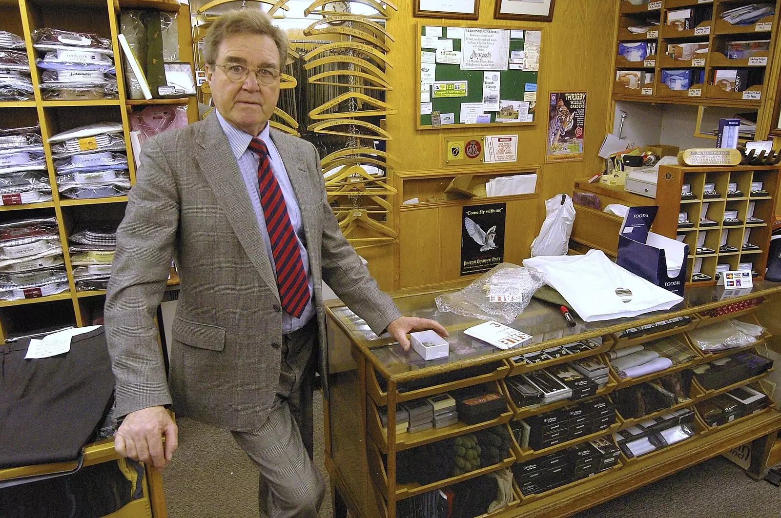 Peter at the counter, from A Portrait of Hopgoods: Gentlemen's Outfitters, Diss, Norfolk - 4th January 2006