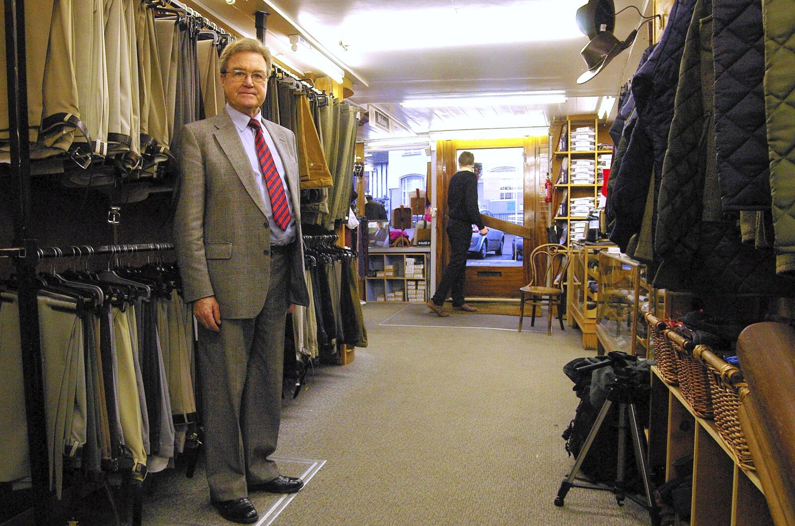 Peter stands by the trousers from A Portrait of Hopgoods: Gentlemen's Outfitters, Diss, Norfolk - 4th January 2006