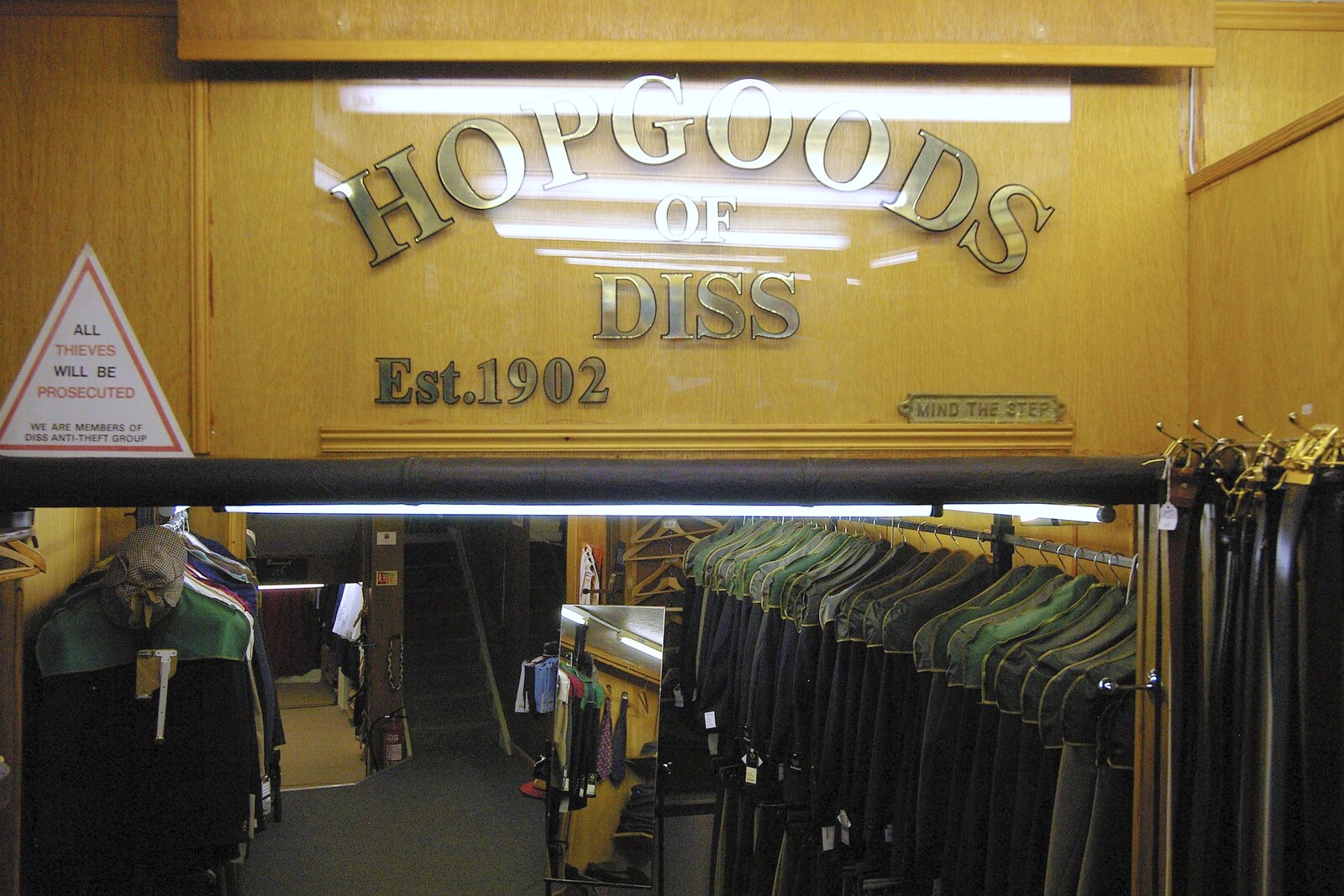 A Hopgoods sign from A Portrait of Hopgoods: Gentlemen's Outfitters, Diss, Norfolk - 4th January 2006