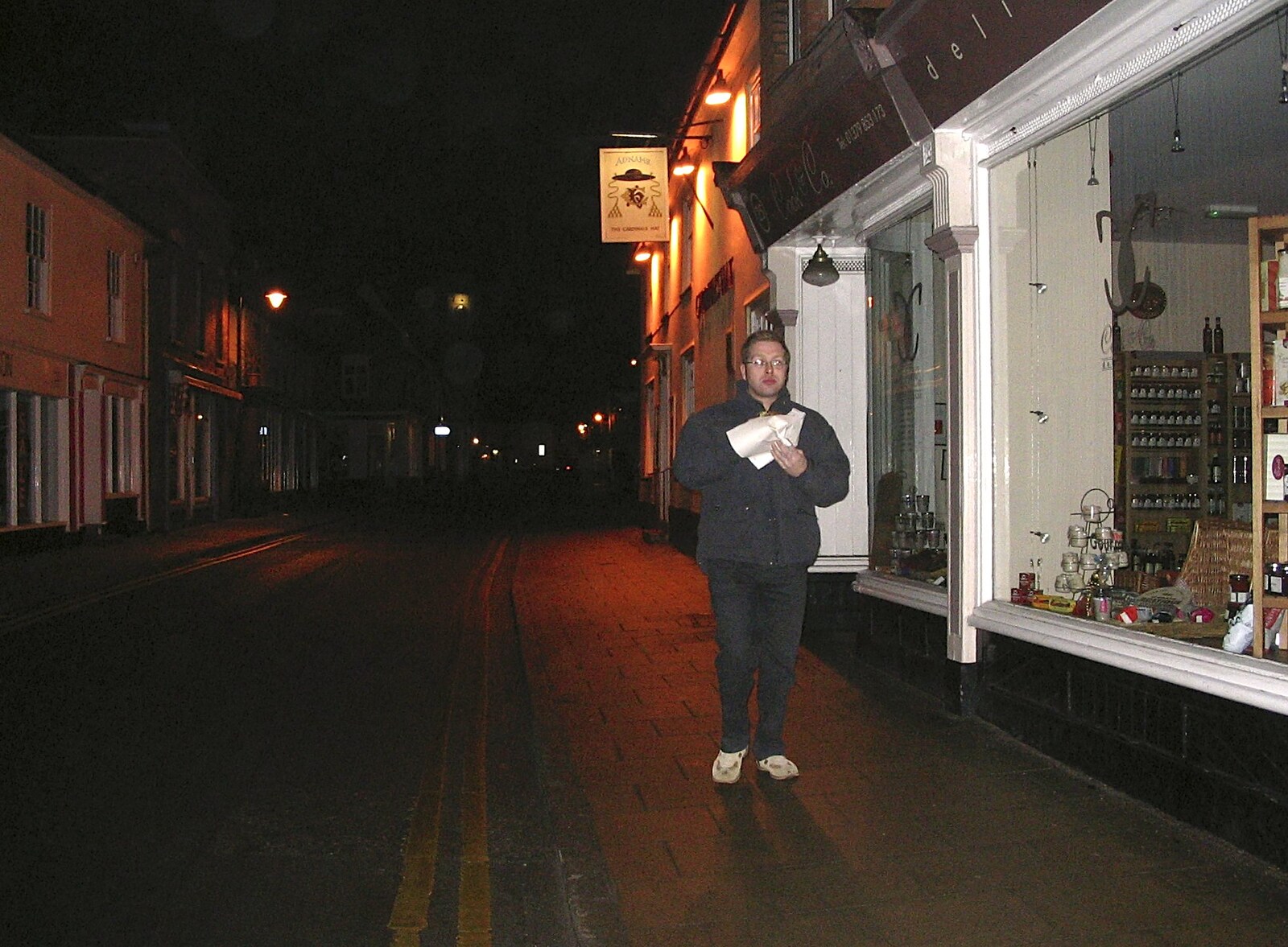 Marc walks past the Cardinal's Hat pub from Dom in da Chapel, Safeway Chickens and Evil Supermarkets, Harleston and Grimston - 15th January 2006