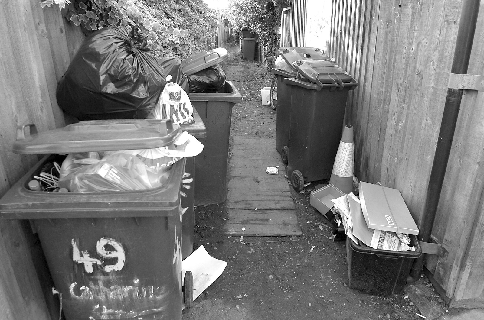 Cambridge's back streets are all wheelie bins from Cambridge Bins and Little Chef Dereliction, Kentford, Suffolk - 21st January 2006