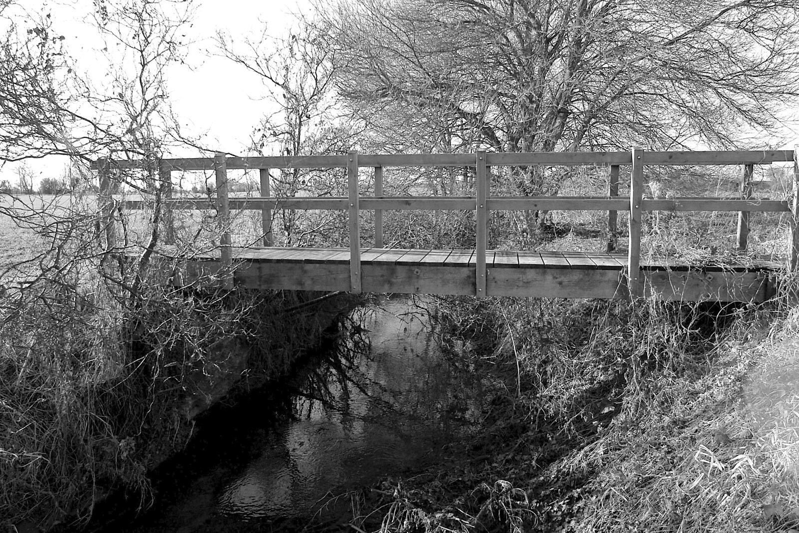 Footbridge over a stream, Finningham from Cambridge Bins and Little Chef Dereliction, Kentford, Suffolk - 21st January 2006