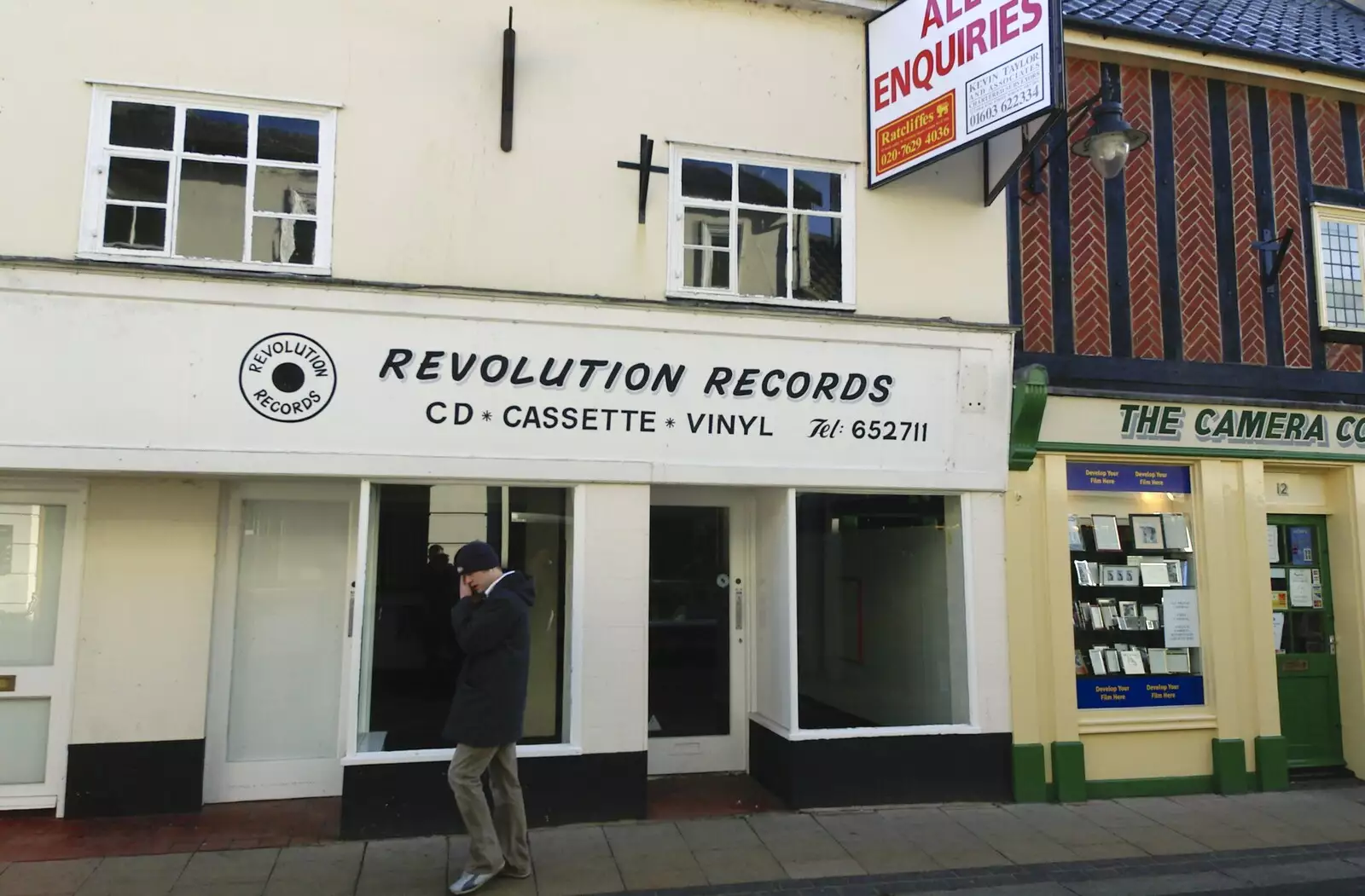 Revolution Records is closed. A sad day, from Wrecked Cars, A Night Out and Stick Game in the Cherry Tree, Cambridge and Yaxley, Suffolk- 24th February 2006