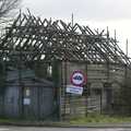 The derelict timber frame in Stoke Ash, Wrecked Cars, A Night Out and Stick Game in the Cherry Tree, Cambridge and Yaxley, Suffolk- 24th February 2006