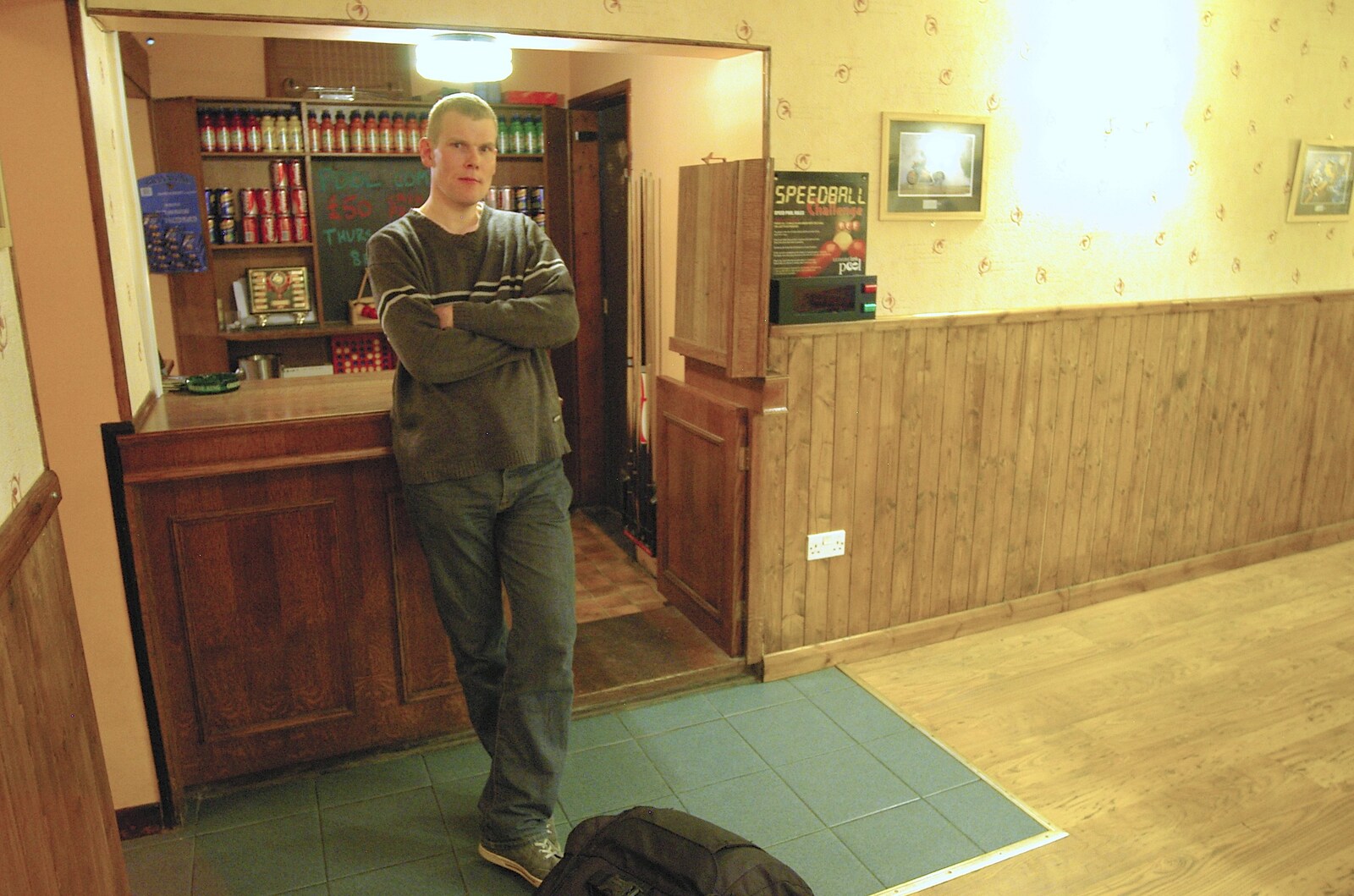 Bill lurks at the bar from Wrecked Cars, A Night Out and Stick Game in the Cherry Tree, Cambridge and Yaxley, Suffolk- 24th February 2006