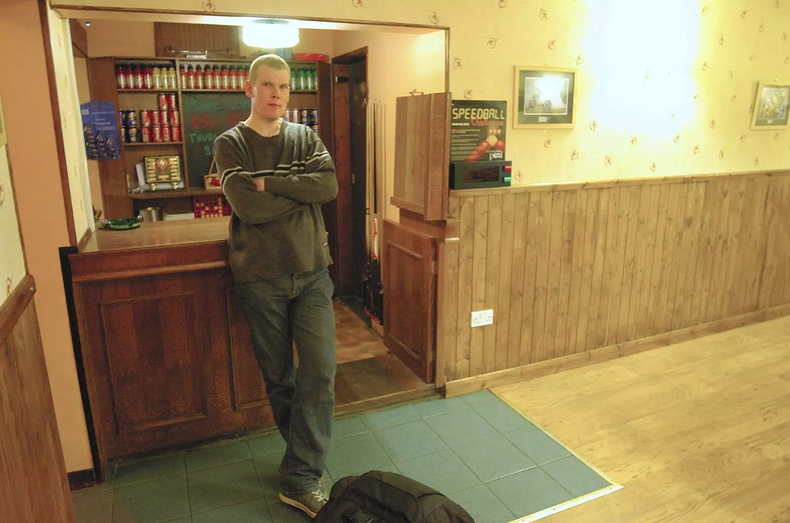 Bill lurks at the bar, from Wrecked Cars, A Night Out and Stick Game in the Cherry Tree, Cambridge and Yaxley, Suffolk- 24th February 2006