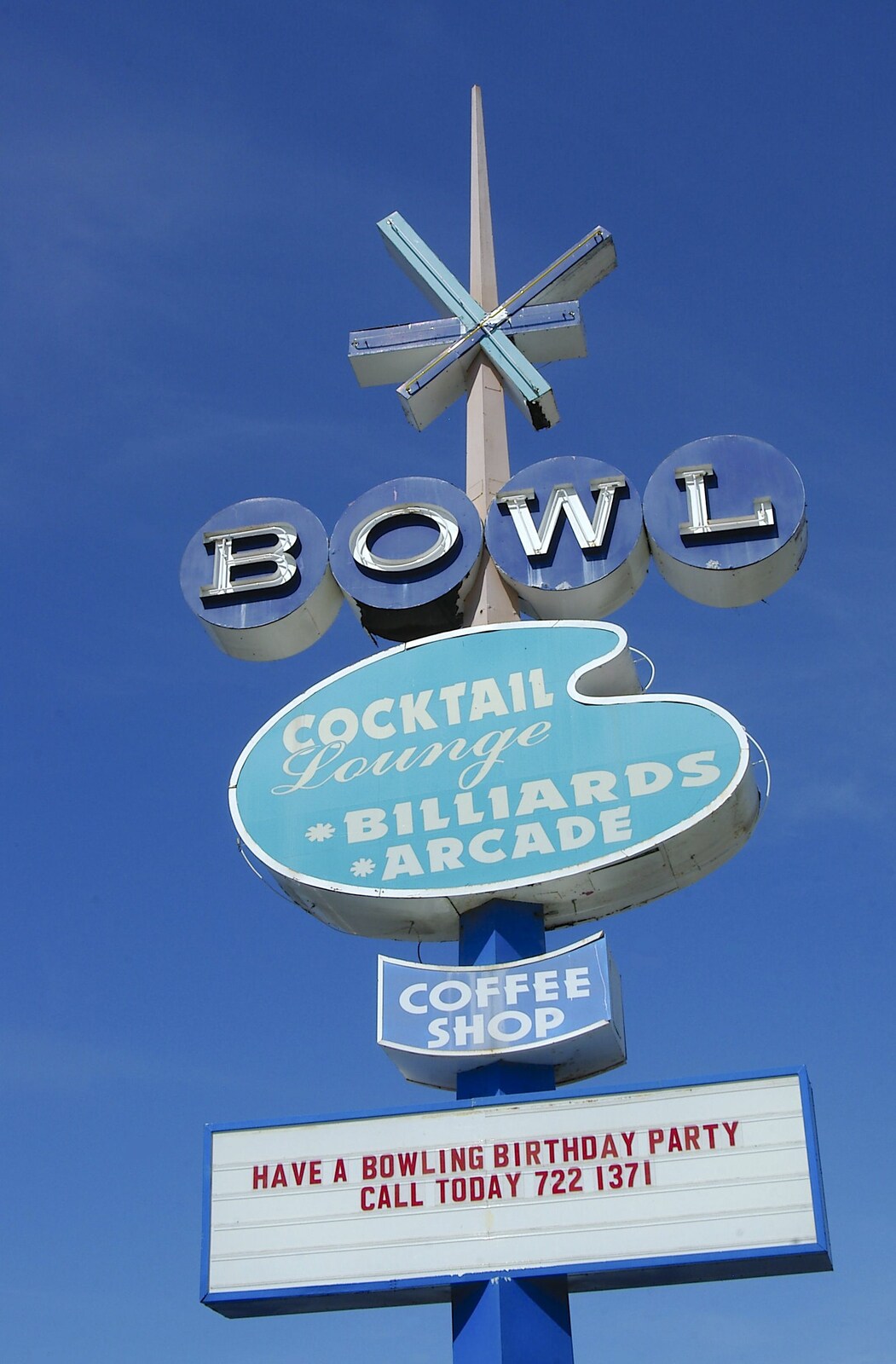 Close up of the 50s bowling sign from Cruisin' Route 101, San Diego to Capistrano, California - 4th March 2006