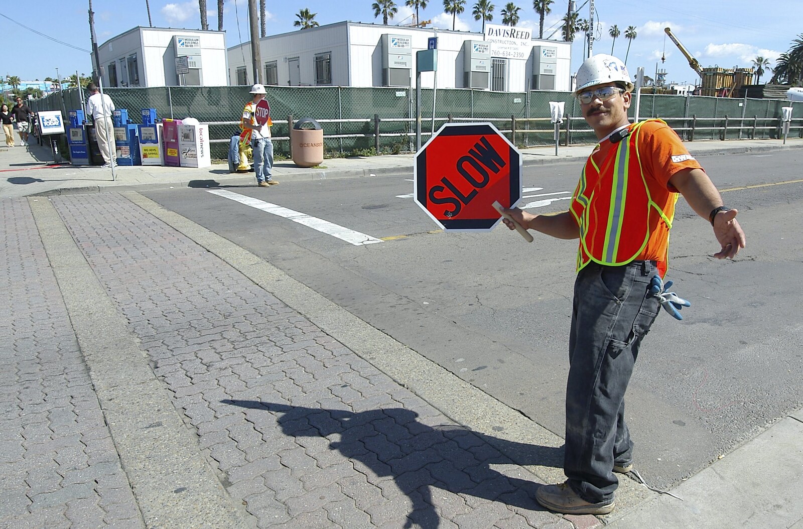 A construction worker poses for a shot from Cruisin' Route 101, San Diego to Capistrano, California - 4th March 2006