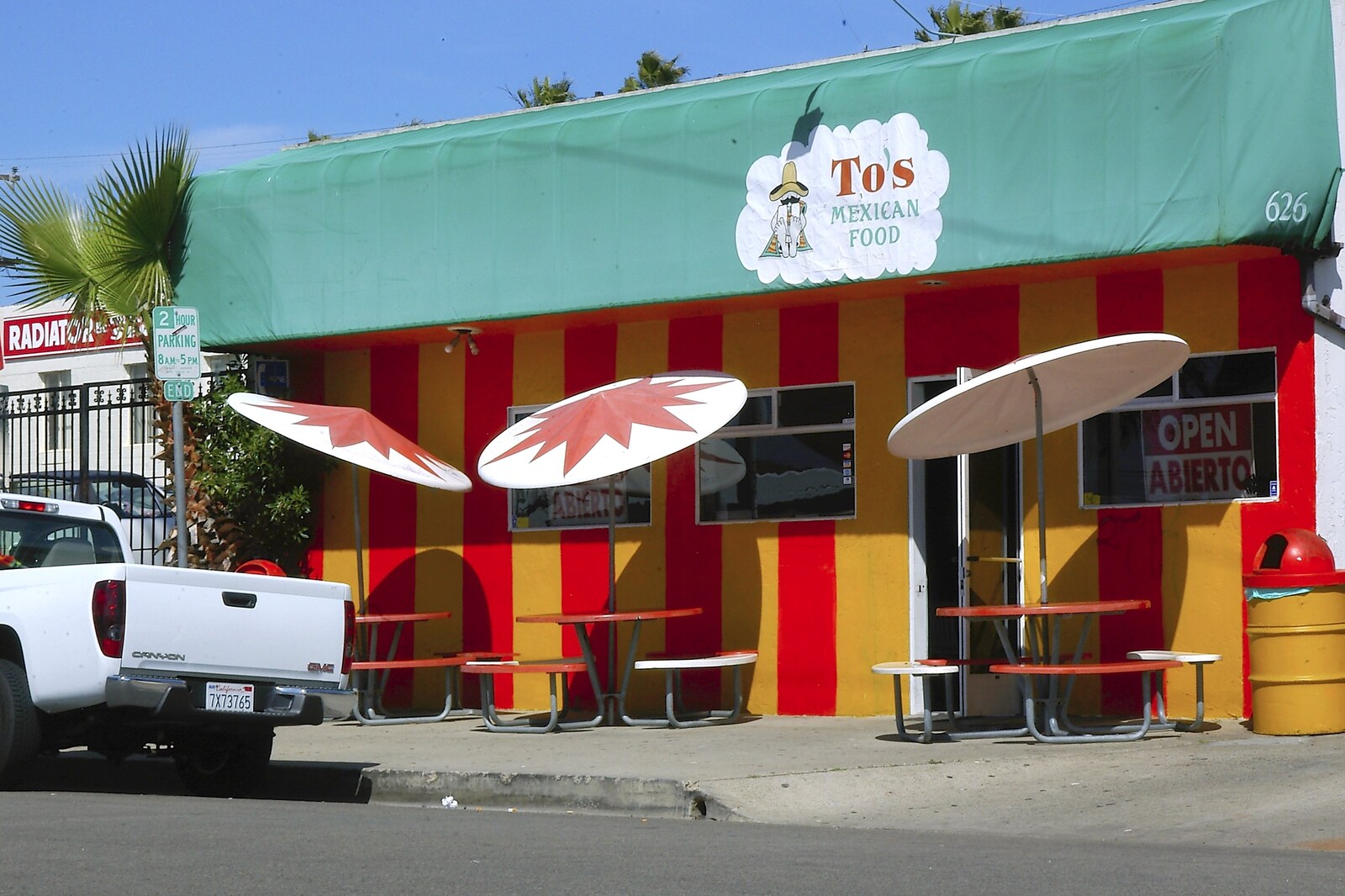 To's stripey Mexican food place from Cruisin' Route 101, San Diego to Capistrano, California - 4th March 2006