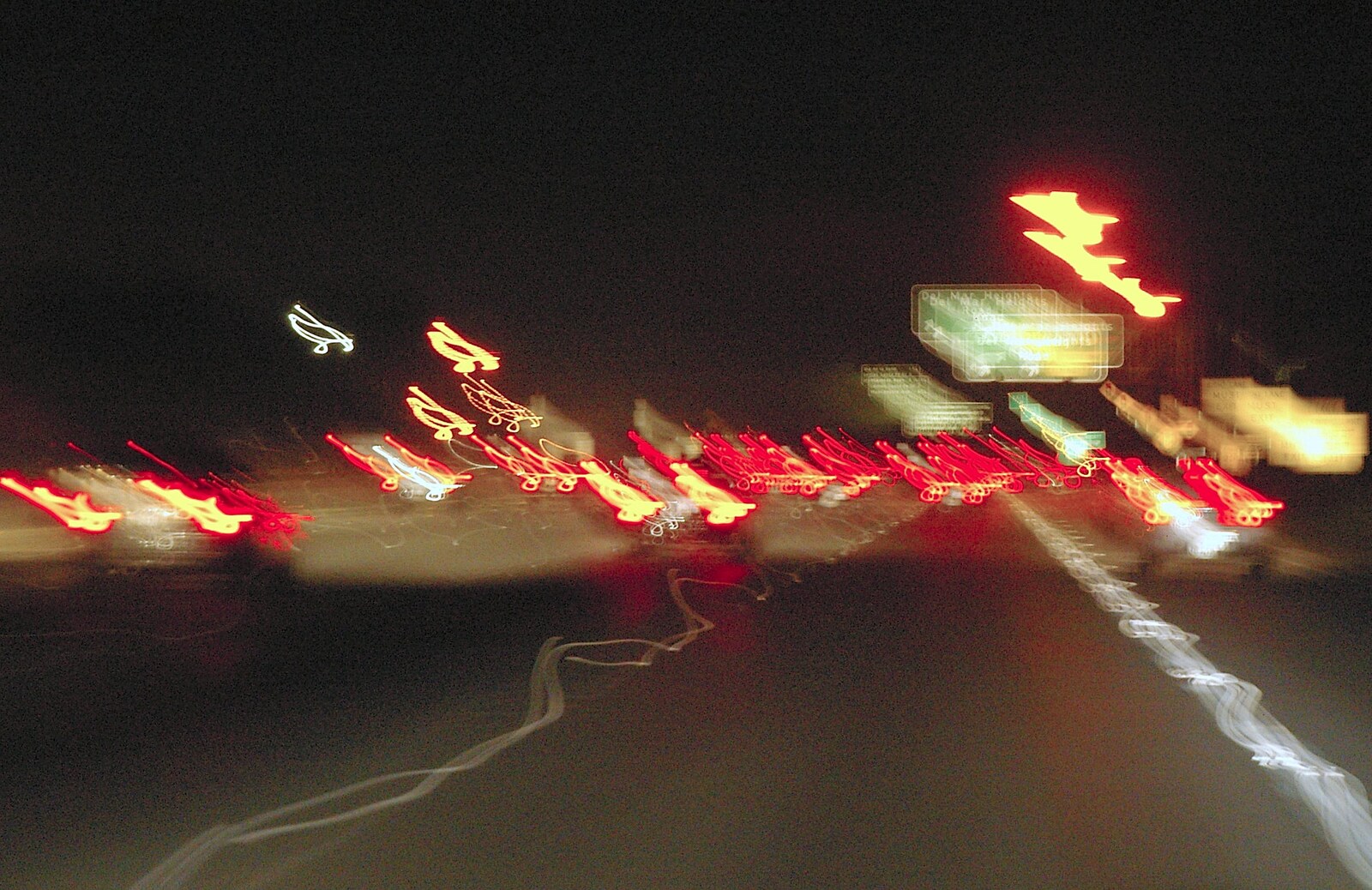 Tail lights in the dark from San Diego Misc: Beaches, Car Parks and Airports, San Diego, California, US - 4th March 2006