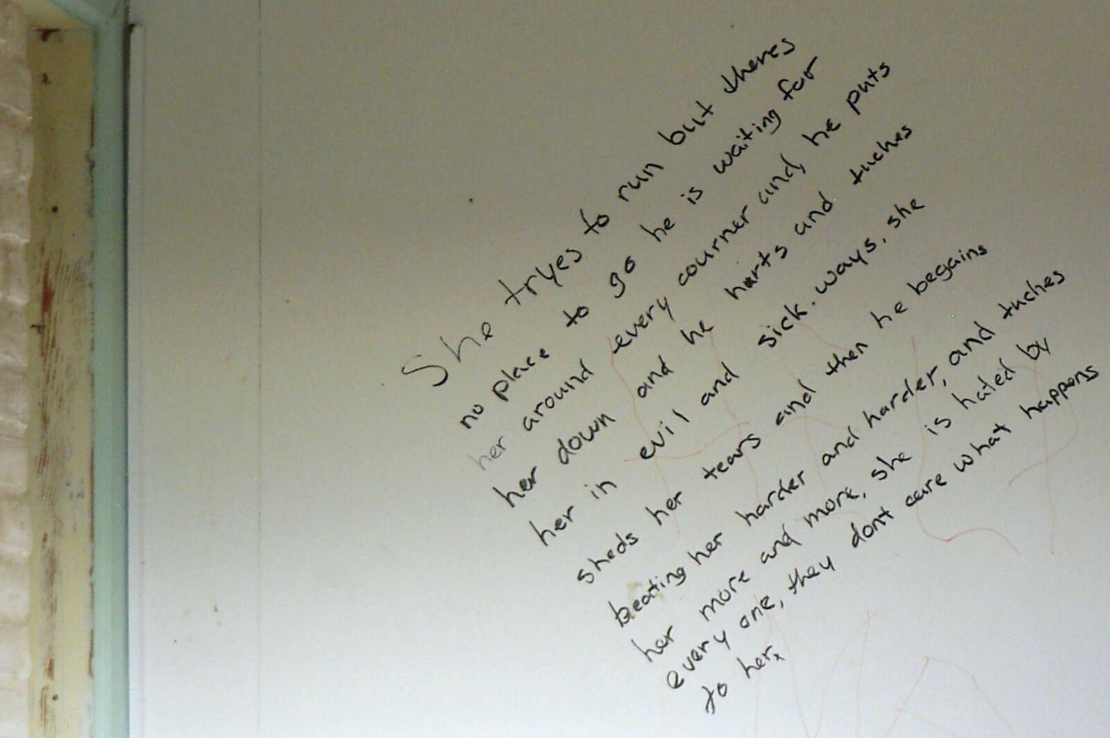 A dark missive is scrawled on the wall from Mojave Desert: San Diego to Joshua Tree and Twentynine Palms, California, US - 5th March 2006