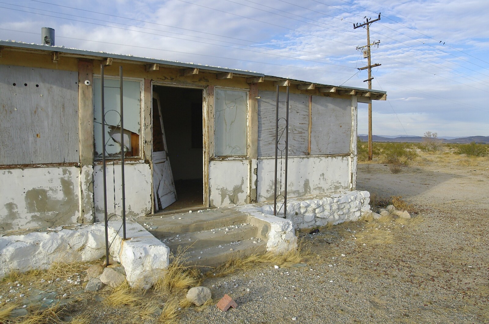 Back steps on a derelict house from Mojave Desert: San Diego to Joshua Tree and Twentynine Palms, California, US - 5th March 2006
