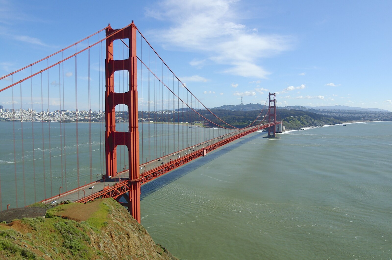 A classic view of the bridge from The Golden Gate Bridge, San Francisco, California, US - 11th March 2006