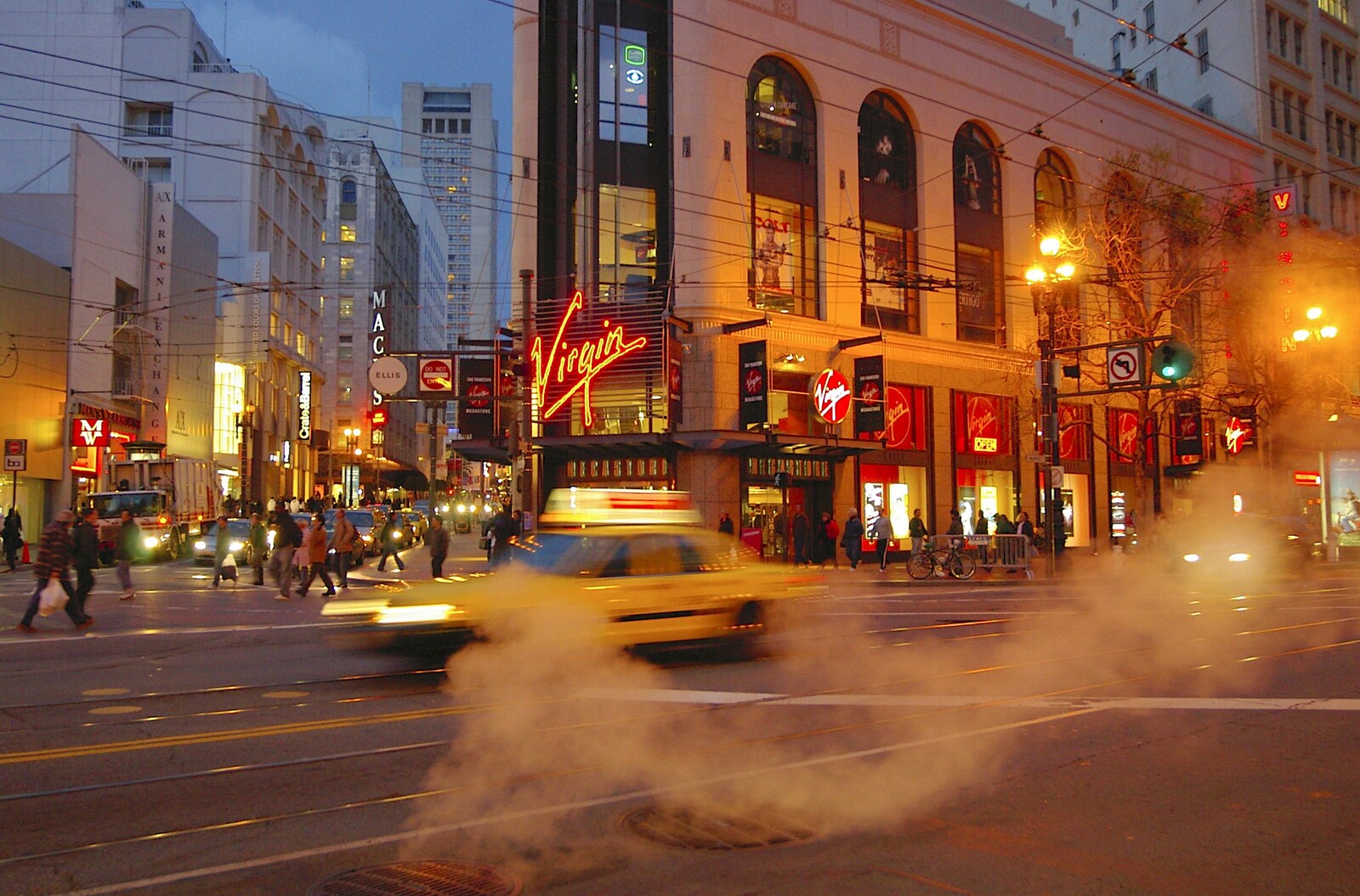 Market Street has a New York steam thing going on from The Golden Gate Bridge, San Francisco, California, US - 11th March 2006