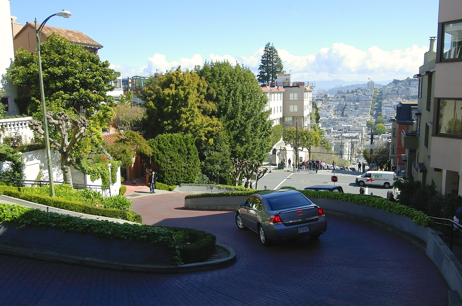 Looking down Lombard Street from Chinatown, Telegraph Hill and Fisherman's Wharf, San Francisco, California, US - 11th March 2006