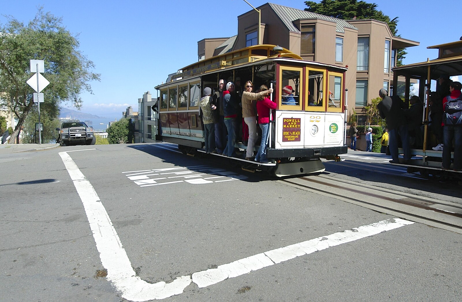 The Powell and Market tram from Chinatown, Telegraph Hill and Fisherman's Wharf, San Francisco, California, US - 11th March 2006