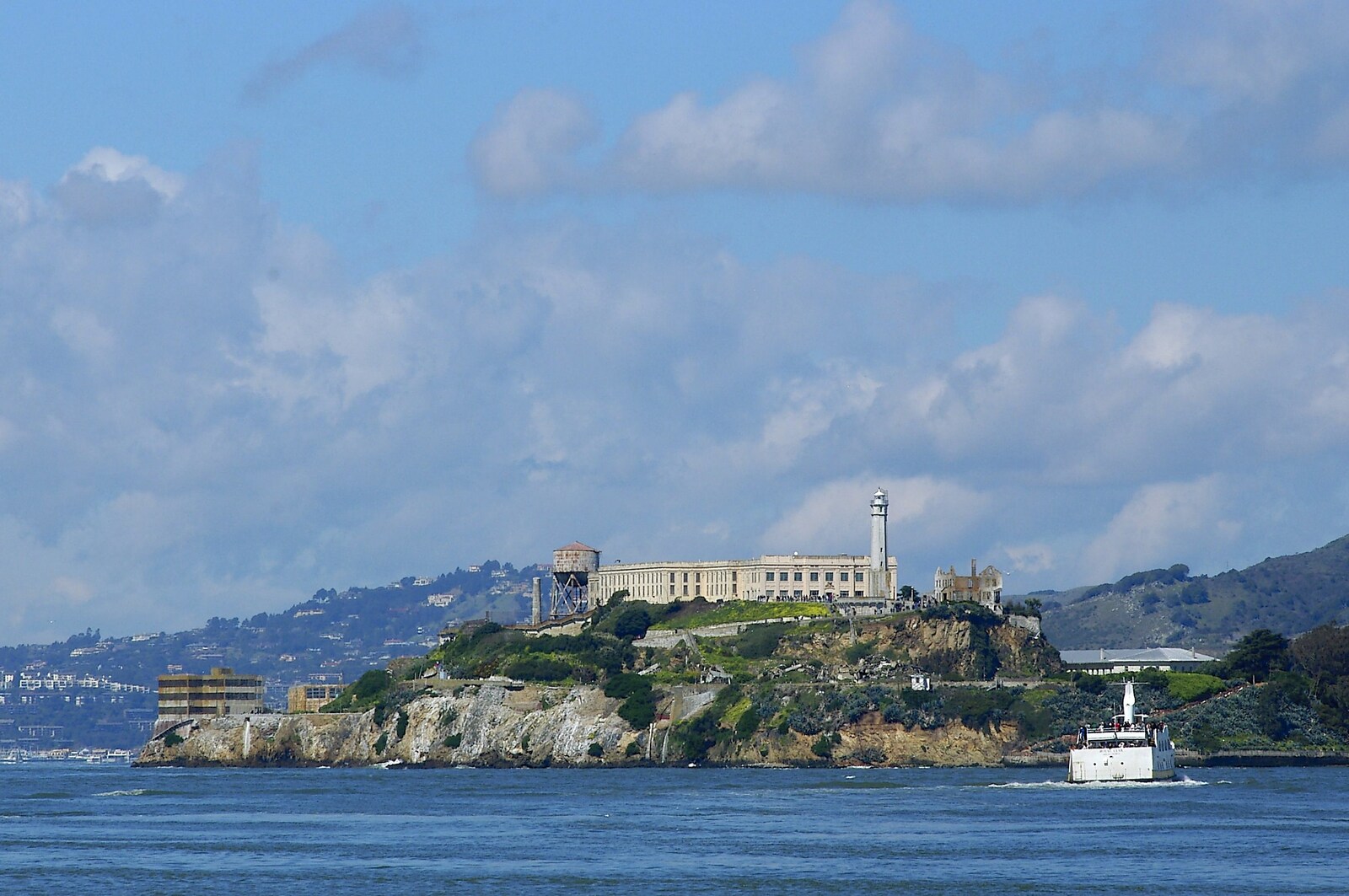 Another view of Alcatraz prison from Chinatown, Telegraph Hill and Fisherman's Wharf, San Francisco, California, US - 11th March 2006