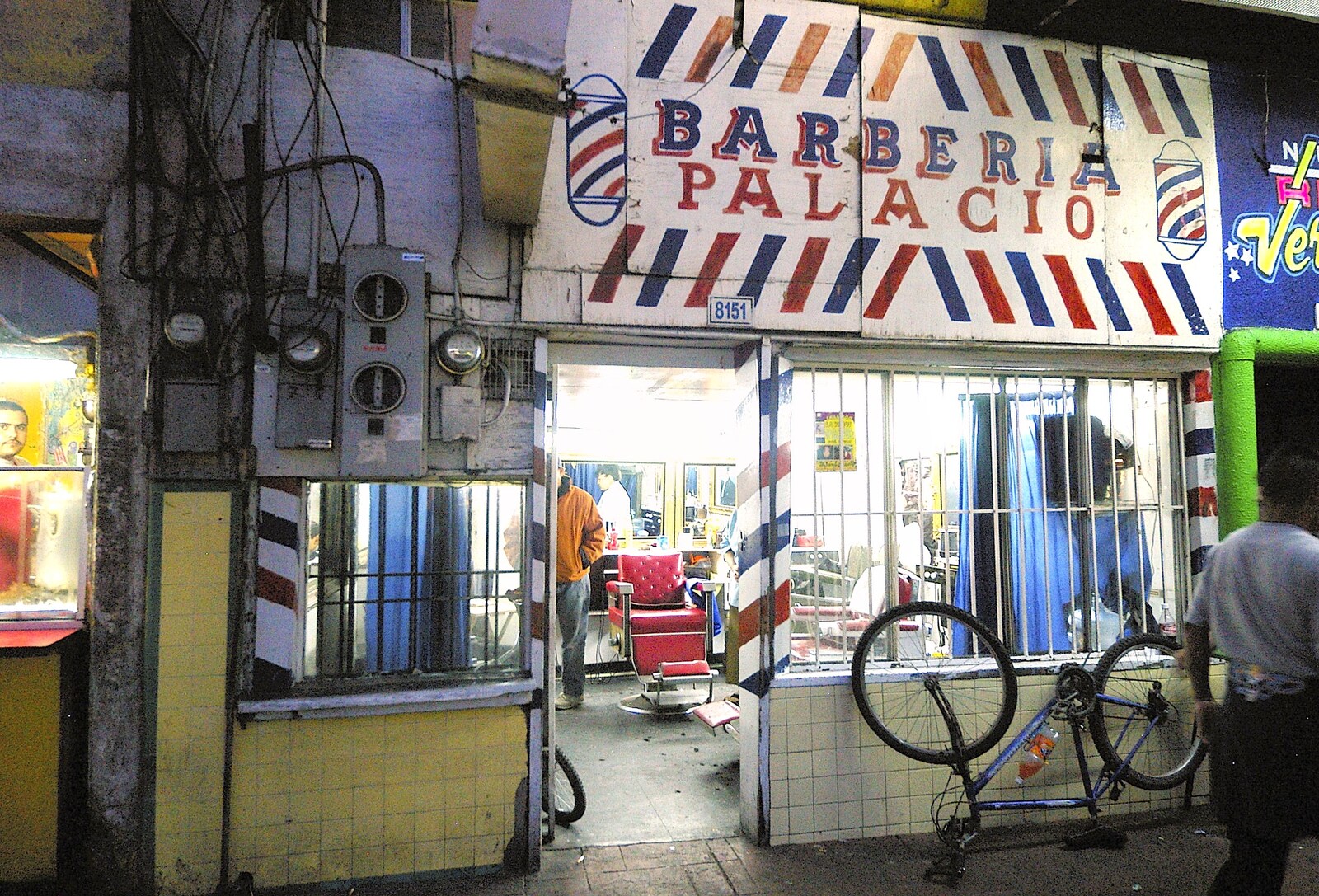 A barbershop does late-night business from A Trip to Tijuana, Mexico - 25th March 2006
