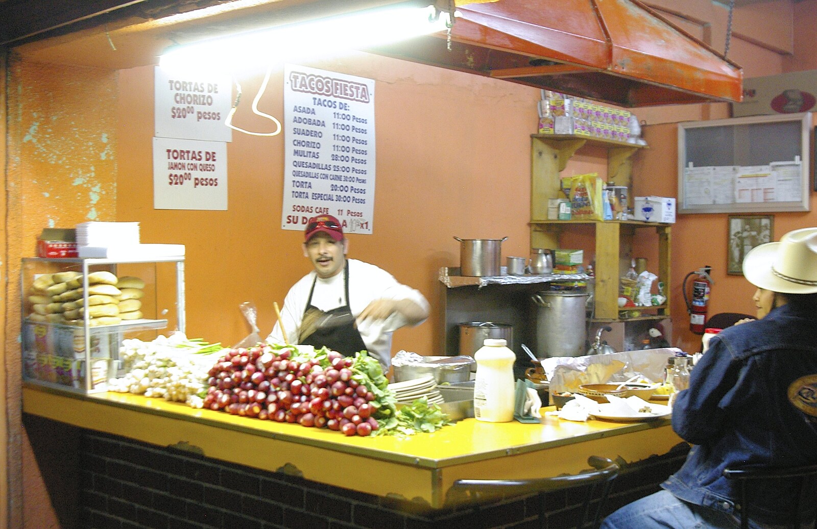 A dude in a taco shop from A Trip to Tijuana, Mexico - 25th March 2006